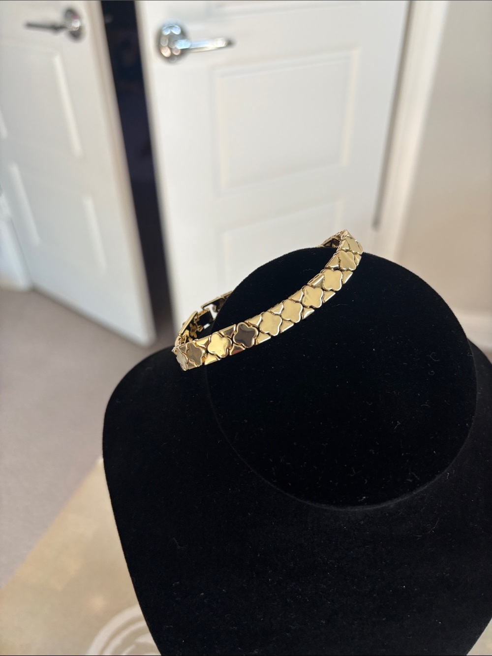 Gold Tone Clover Link Bracelet - Women's Jewelry